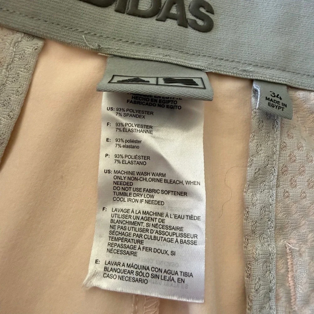 Adidas Ultimate365 Mens Golf Shorts Peach Pink Size 34 Performance Stretchy